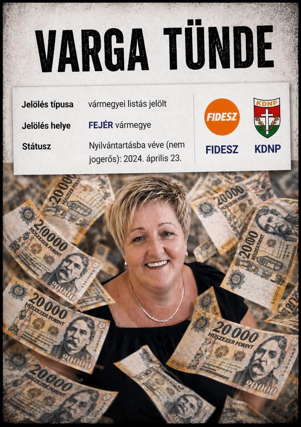 Fotómontázs Varga Tündéről
